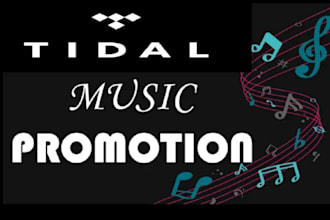 do organic tidal promotion, soundcloud, bandcamp, apple music promotion