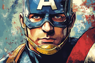 make an illustration with retro comic style