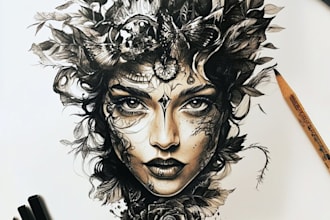 make quick geometric unique tattoo design for you