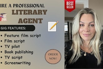find literary agent for screenplay, fiction, movie script, children book