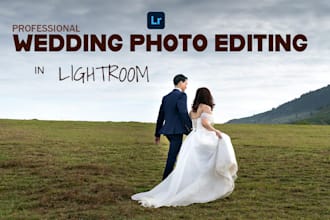 do wedding photo editing and retouching in lightroom