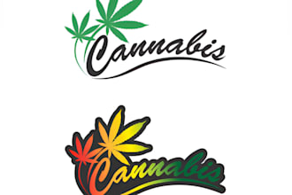 create edgy vintage retro cannabis logo