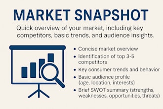 conduct a 360 market research including competitor analysis, target audience