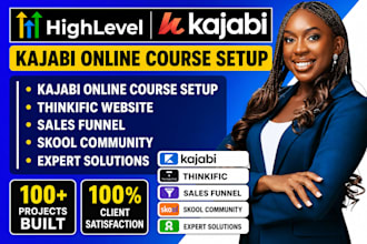 kajabi online course setup thinkific website sales funnel skool community expert