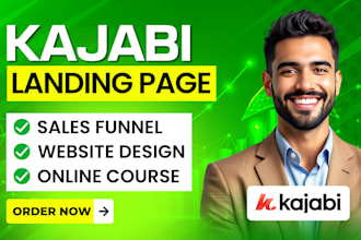 build kajabi website or design sales funnel landing page, kajabi online course