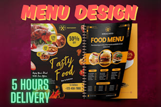 restaurant menu, food flyer, brochure, poster design