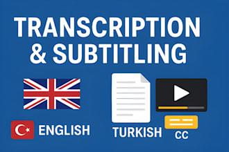 transcribe and add subtitles to your video or audio in english and turkish