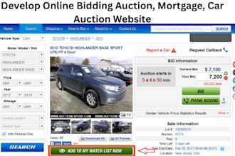 develop online car auction bidding or insurance website