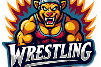 design high quality esport wrestling mascot logo with fastest delivery