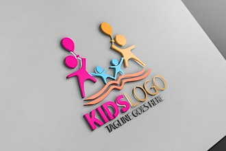 do modern childcare, daycare, baby store, children, toy shop or kids logo design