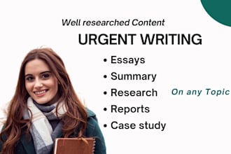 do urgent essay writing, research and summary, case study