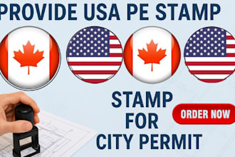 provide usa pe stamp,  tampa, tulsa, oakland, arlington stamp for city permit