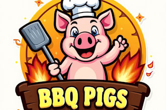 design high quality esport BBQ mascot logo with fastest delivery