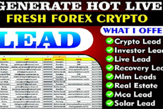 provide fresh forex leads, crypto email list, investor leads, bank iban leads
