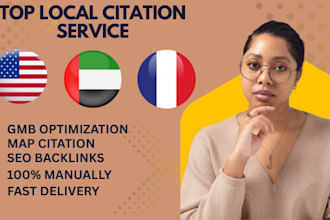 do local citation listing for your website ranking, gmb ranking,usa dubai france
