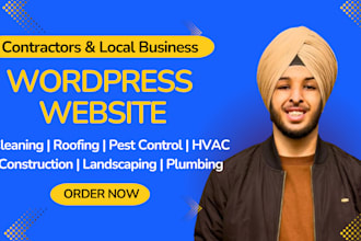 design plumbing, cleaning, roofing, hvac, construction, and contractor website