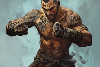 create a game character art character in unique style