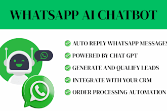 setup whatsapp chatbot, ai voice agent, website chatbot, ai chatbot whatsapp api