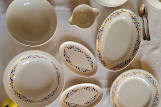 do ceramic dinner set decal art layout design