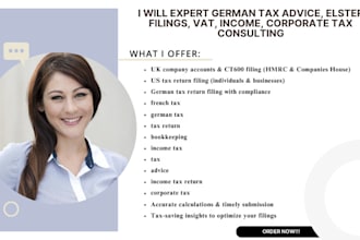 expert german tax advice, elster filings, vat, income, corporate tax consulting