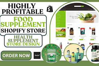 design food supplement shopify store health supplement store fitness nutrition
