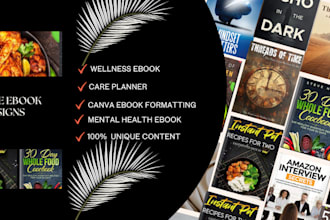 design wellness ebook, care planners, canva ebook formatting, canva KDP design