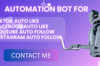 create automation bot for instagram auto follow and tiktok auto like