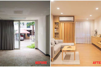 do realistic virtual staging, real estate, virtual renovation, interior design