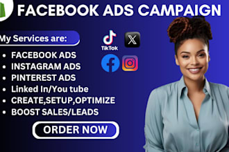 setup and manage facebook ads campaign instagram ads pinterest meta ad marketing