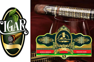do modern cigar label, cigar band, cigar box, and cigar logo design
