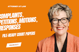 draft US court complaints, petitions, motions, and responses for your legal case