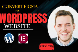 convert figma to wordpress, PSD to wordpress, figma to elementor