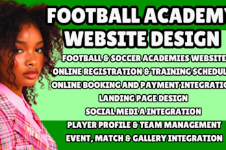 design football academy website, soccer, football club, sport, football website