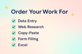 fill forms data entry, collect data from web, copy past work