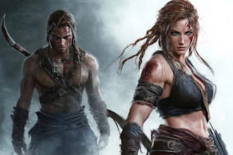 draw 2d game character for dnd art or video game