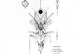 make line art, monoline geometric, minimalist tattoo design