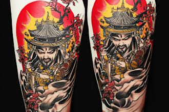 draw amazing japanese oriental tattoo