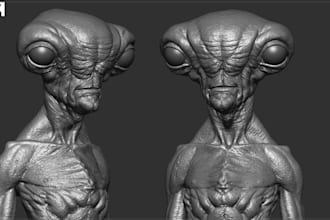 culpt a realistic 3d character or a prop, maya, zbrush, ue5