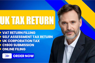 file UK vat return, ct600, UK self assessment, UK corporation tax return to hmrc