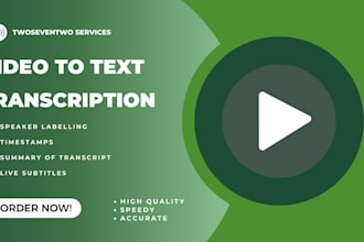 do accurate video to text transcriptions in english