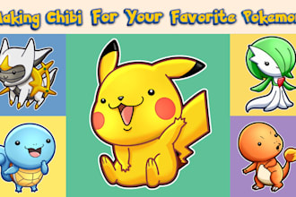 make cute chibi character for your favorite pokemon