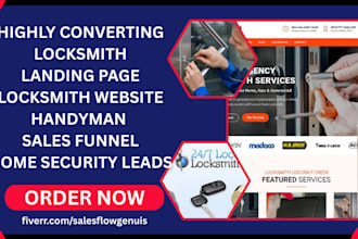 design locksmith landing page locksmith website handyman home security website