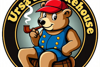 design high quality esport bear mascot logo  with free source file