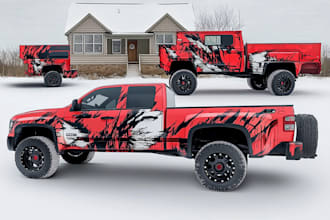 design a custom vehicle wrap, cars, pickups, trailers, etc