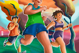 create illustrations of characters and moments with my style