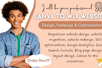 wix landing page design wix website design wix website redesign canva to wix seo