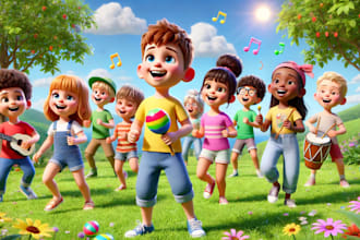 write and produce nursery rhymes, kid songs, jingle intro as a female vocalist