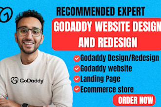 design godaddy website redesign godaddy website design business landing page seo