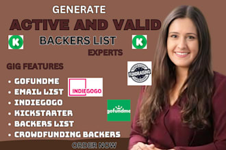 generate valid crowdfunding backers list for kickstarter gofundme indiegogo