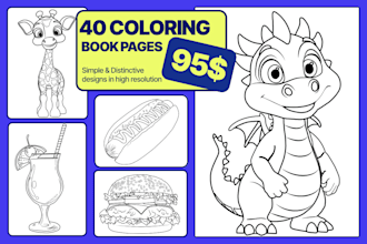 draw 40 fun and clean coloring pages for kids and printable books